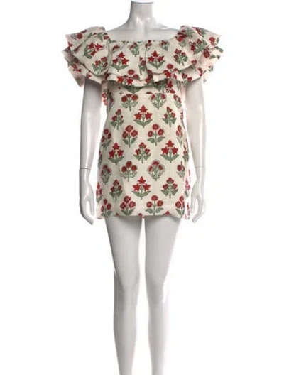 Pre-owned Rhode Linen Mini Dress In White