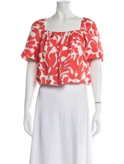 Pre-owned Rhode Linen Printed Crop Top In Multicolor