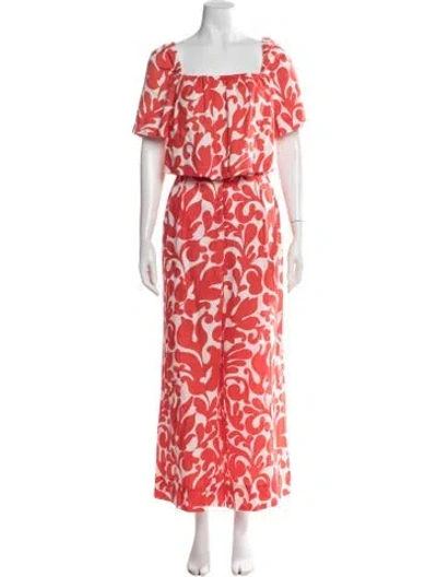 Pre-owned Rhode Linen Printed Pant Set In Red