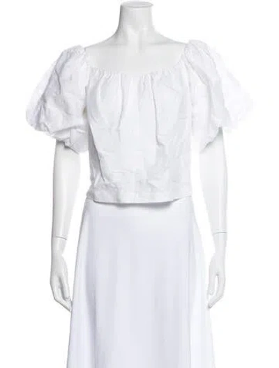 Pre-owned Rhode Linen Square Neckline Top In Neutral