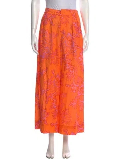 Pre-owned Rhode Linen Wide Leg Pants In Orange