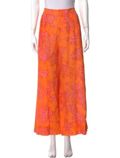 Pre-owned Rhode Linen Wide Leg Pants In Orange