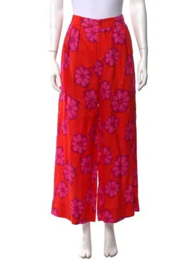 Pre-owned Rhode Linen Wide Leg Pants In Orange
