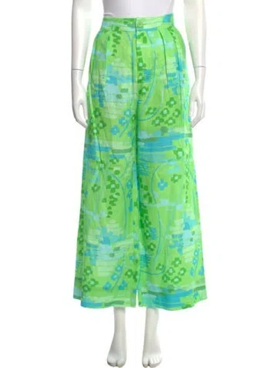 Pre-owned Rhode Linen Wide Leg Pants W/ Tags In Green