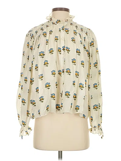Pre-owned Rhode Long Sleeve Blouse In Ivory