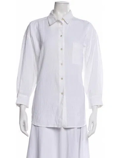 Pre-owned Rhode Long Sleeve Blouse In White