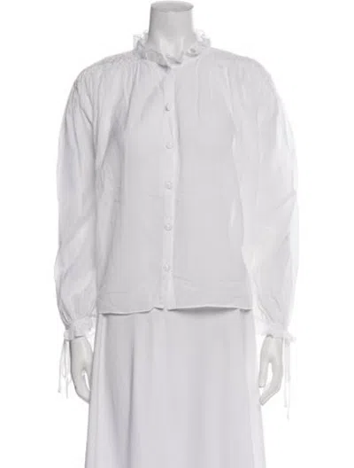 Pre-owned Rhode Long Sleeve Blouse In White