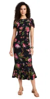 Rhode Lulani Dress Ink Morlaix Fleur Grande In Black