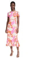 Rhode Lulani Dress Pink Deco Surf In Pink Deco Surf