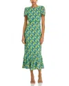 Rhode Lulani Dress In Blue Rio Floral In Blue Rio F