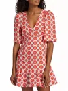 Rhode Mariana Mini Dress In Retro Fleur Pink In Multi