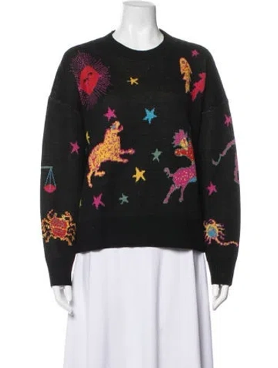 Pre-owned Rhode Merino Wool Graphic Print Sweater In Black/blue