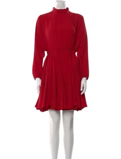 Pre-owned Rhode Mock Neck Knee-length Dress In Red