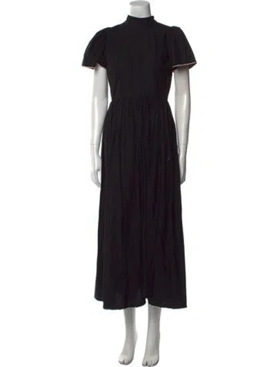 Pre-owned Rhode Mock Neck Long Dress In Black