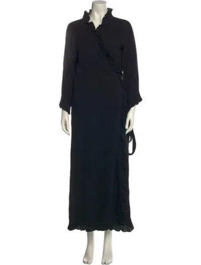 Pre-owned Rhode Mock Neck Long Dress In Black