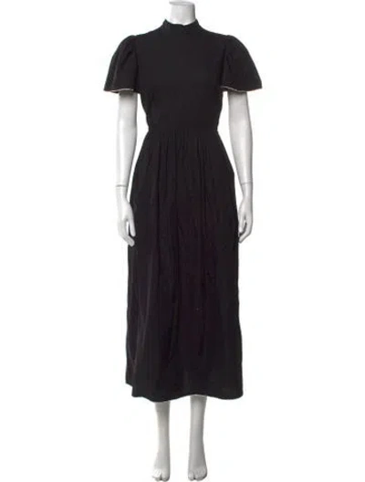 Pre-owned Rhode Mock Neck Long Dress In Black