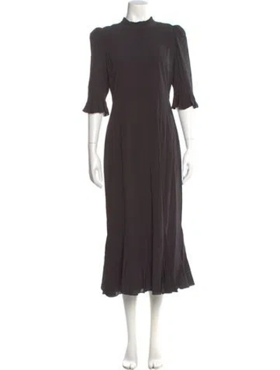 Pre-owned Rhode Mock Neck Long Dress In Gray