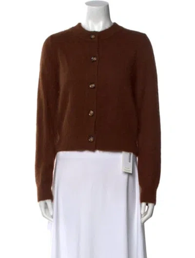 Pre-owned Rhode Mock Neck Long Sleeve Crop Top In Brown