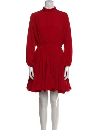 Pre-owned Rhode Mock Neck Mini Dress In Red