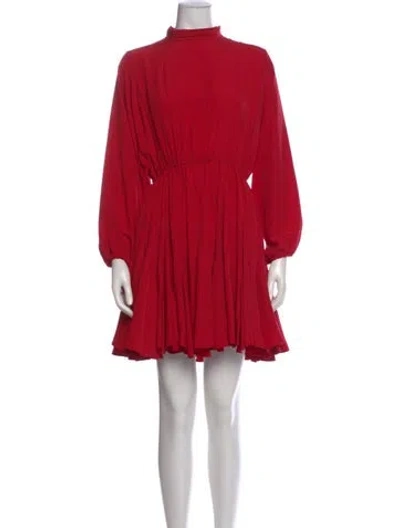 Pre-owned Rhode Mock Neck Mini Dress In Red