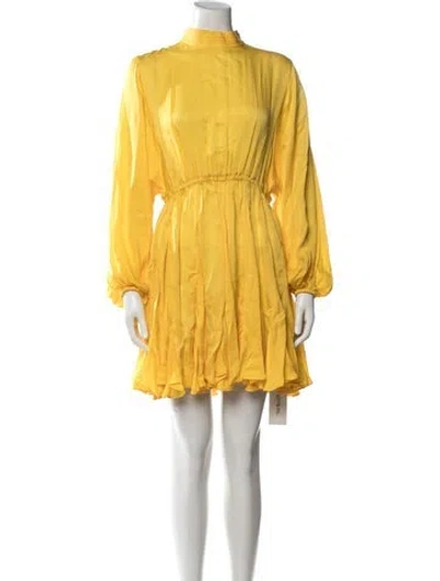 Pre-owned Rhode Mock Neck Mini Dress In Yellow