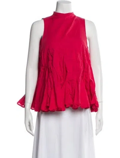 Pre-owned Rhode Mock Neck Sleeveless Top In Red