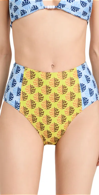 Rhode Navya Bikini Bottoms Blue And Yellow Kamal Clrblock