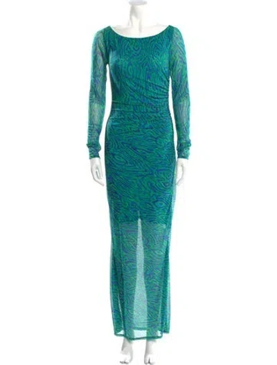Pre-owned Rhode Nylon Long Dress In Green