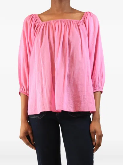 Pre-owned Rhode Off-shoulder Sheer Blouse In Pink