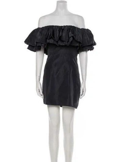 Pre-owned Rhode Off-the-shoulder Mini Dress In Black