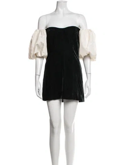 Pre-owned Rhode Off-the-shoulder Mini Dress In Black