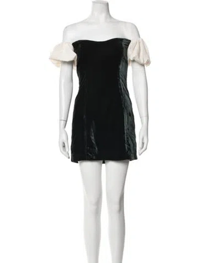 Pre-owned Rhode Off-the-shoulder Mini Dress In Black