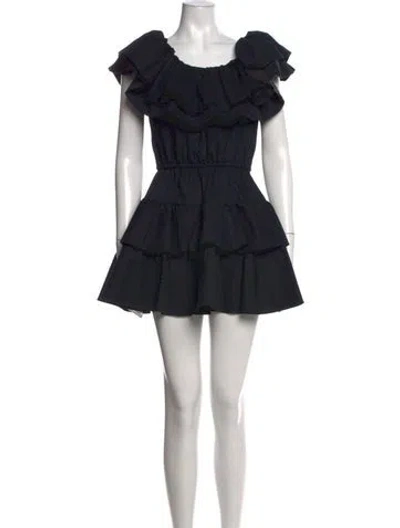 Pre-owned Rhode Off-the-shoulder Mini Dress In Black