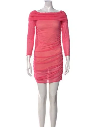 Pre-owned Rhode Off-the-shoulder Mini Dress In Pink