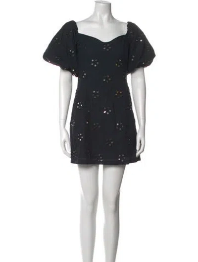 Pre-owned Rhode Off-the-shoulder Mini Dress W/ Tags In Black