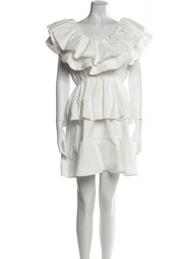 Pre-owned Rhode Off-the-shoulder Mini Dress In White
