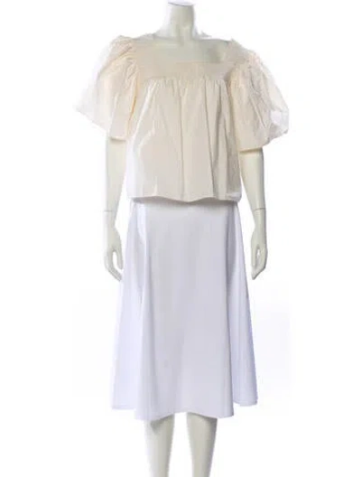 Pre-owned Rhode Off-the-shoulder Three-quarter Sleeve Blouse In Neutral