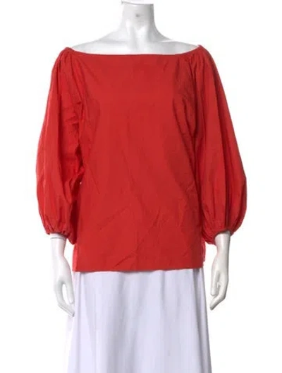 Pre-owned Rhode Off-the-shoulder Three-quarter Sleeve Top In Orange