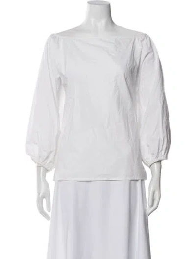 Pre-owned Rhode Off-the-shoulder Three-quarter Sleeve Top In White