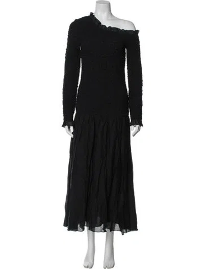 Pre-owned Rhode One-shoulder Long Dress In Black