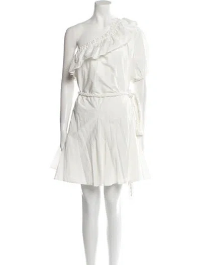 Pre-owned Rhode One-shoulder Mini Dress In White