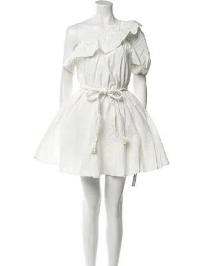 Pre-owned Rhode One-shoulder Mini Dress In White