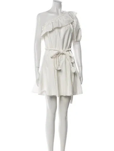 Pre-owned Rhode One-shoulder Mini Dress In White