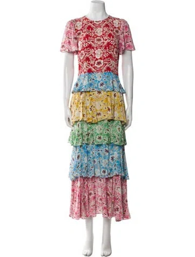 Pre-owned Rhode Paisley Print Long Dress In Multi