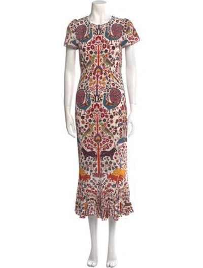 Pre-owned Rhode Paisley Print Long Dress In Neutral