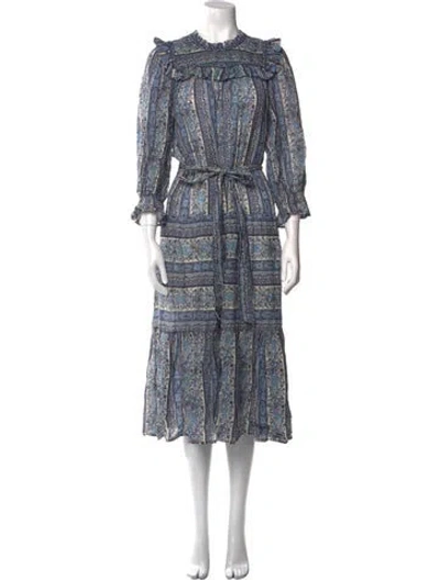 Pre-owned Rhode Paisley Print Midi Length Dress In Blue