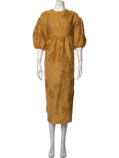 Pre-owned Rhode Paisley Print Midi Length Dress W/ Tags In Gold