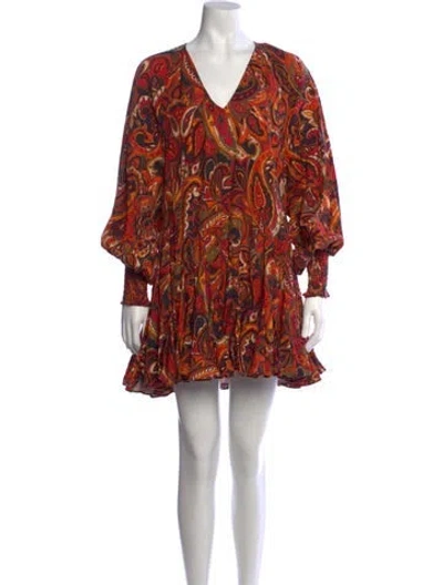 Pre-owned Rhode Paisley Print Mini Dress In Black