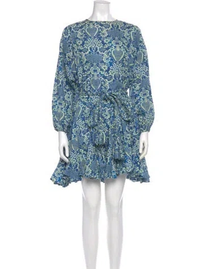 Pre-owned Rhode Paisley Print Mini Dress In Blue