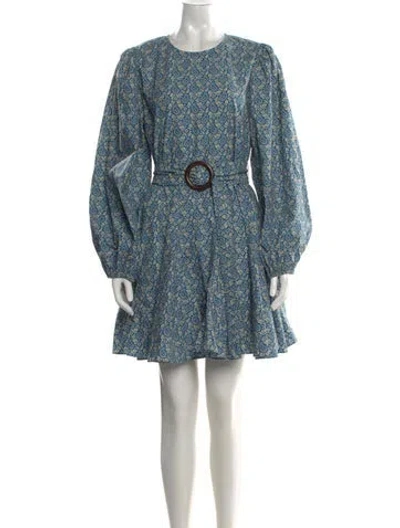 Pre-owned Rhode Paisley Print Mini Dress In Blue